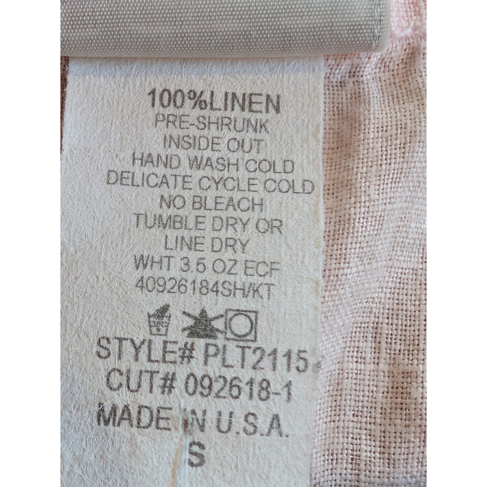 Pure Match 100% Linen Pink Ruffle Hem Dress Small Boho USA NWT VTG - Picture 7 of 7